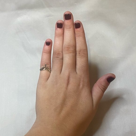 Crown style Silver Boho Ring Stackable Small Ring Grunge Goth Punk - Picture 9 of 9